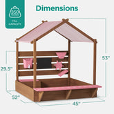 Deluxe Wooden Sandbox with Canopy & Water Table for Kids