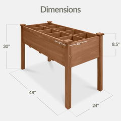 Raised Garden Bed Planter Box with 10 Grid Sections