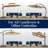 Outdoor Cantilever Base w/ Wheels, Locks, Fillable 330lb Capacity