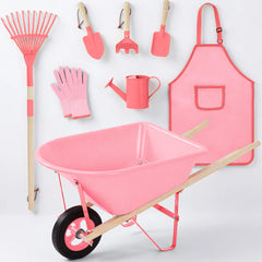 Kids Wheelbarrow and 8pc Gardening Tool Set