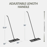 Lawn Leveling Rake, 30" x 10", Extra Long 78" handle