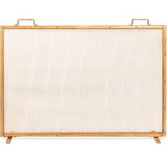 Single Panel Handcrafted Steel Mesh Fireplace Screen w/ Handles - 38x27in