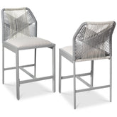 Set of 2 Indoor Outdoor Counter Height Bar Stools w/ All-Weather Rope