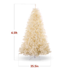 Premium Artificial Ivory Pampas Christmas Tree w/ Foldable Metal Base