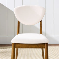 Set of 4 Wooden Dining Chairs, Wood Modern Farmhouse Upholstered Chairs