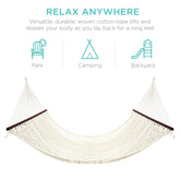 Cotton Rope 2-Person Double Hammock w/ Spreader Bars, Carrying Case