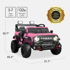 24V 2-Seater Electric Ride-On Car Truck w/ Parent Control, Bluetooth