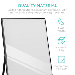 Large Full Length Mirror, Wall Hanging & Leaning Floor Mirror - 65x22in