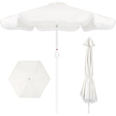 9ft Boho Fringe Umbrella Tilt, UPF50+, Steel Pole