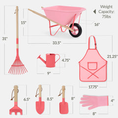 Kids Wheelbarrow and 8pc Gardening Tool Set