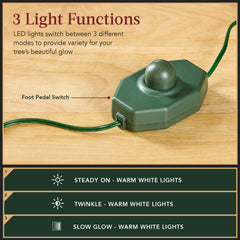Pre-Lit Frosted Artificial Green Spruce Christmas Tree, w/Easy Assembly
