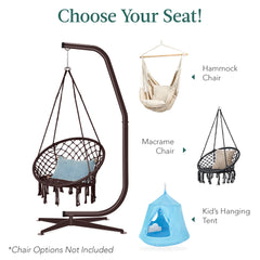 Curved Hanging Hammock C-Stand w/ All-Weather, Steel Frame - Stand Only