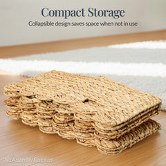 Scalloped 12x 12 Hyacinth Storage Basket Set of 5