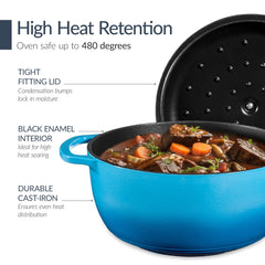 Non-Stick Pot & Pan Cookware Set, Cast Iron Skillet, Pan, Press, Dutch Oven