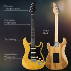 Beginner Electric Guitar Kit w/ Headphone Amp, Padded Gig Bag, Headphones