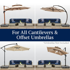 Outdoor Cantilever Base w/ Wheels, Locks, Fillable 330lb Capacity