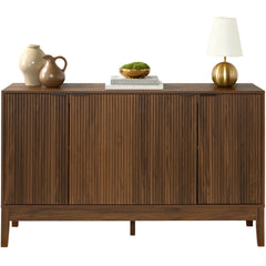 4-Door Reeded Storage Cabinet, Accent Furniture, Sideboard