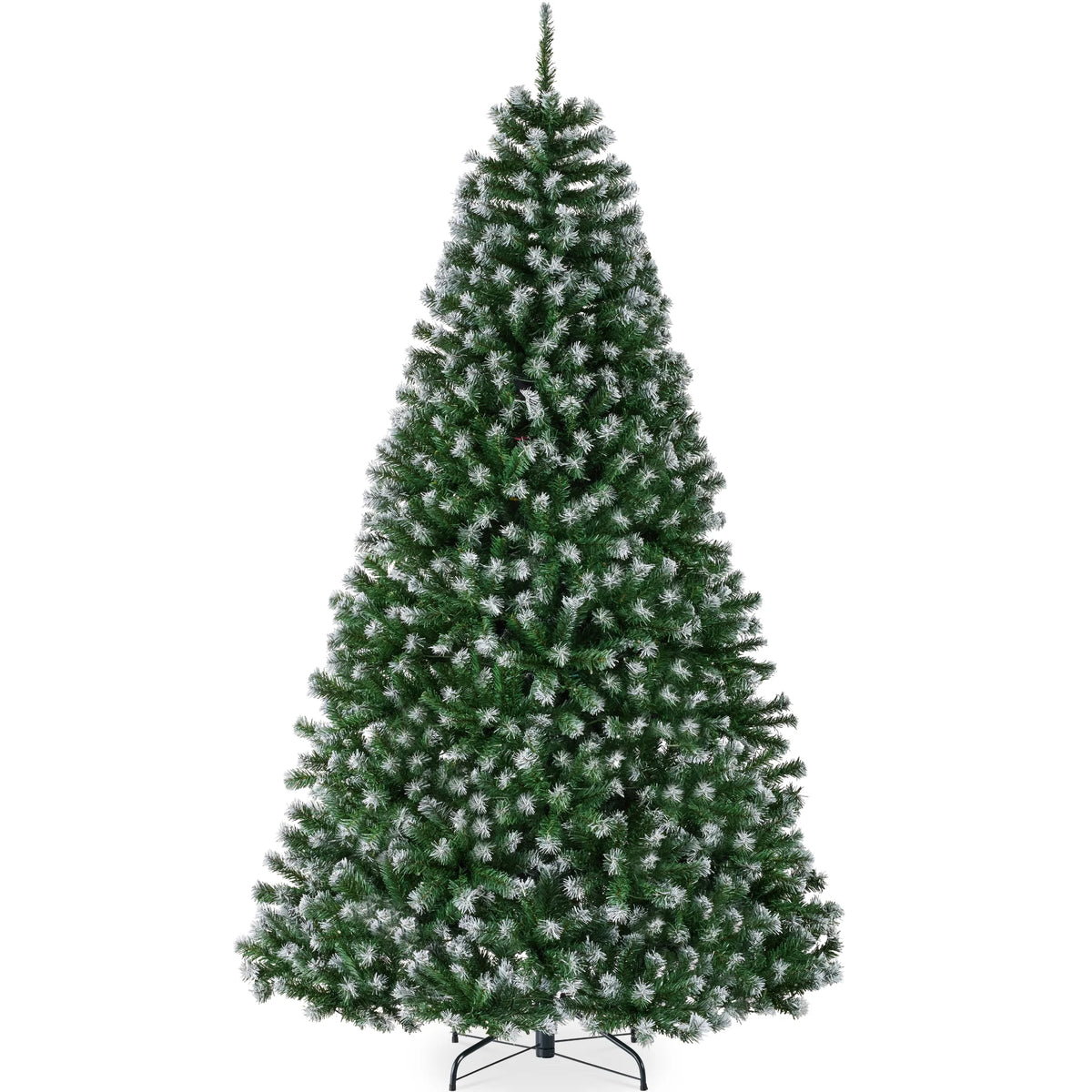 Unlit Frosted Artificial Green Spruce Christmas Tree, w/Easy Assembly