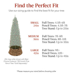 Basket Woven Hyacinth Christmas Holiday Tree Collar - 42in