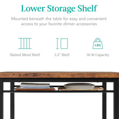 5-Piece Modern Dining Set, Kitchen Table W/ 4 Matching Chairs & Storage Rack