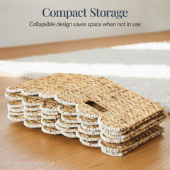 Scalloped 13 x 13in Hyacinth Storage Basket Set of 5