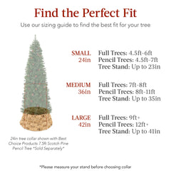 Basket Woven Hyacinth Christmas Holiday Tree Collar - 36in